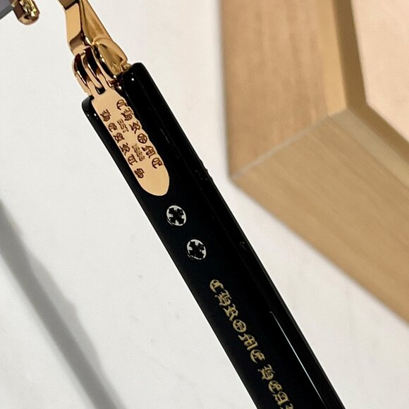 Chrome Hearts Round Sunglasses with Gold Detailing and Case - Picture 4 of 5